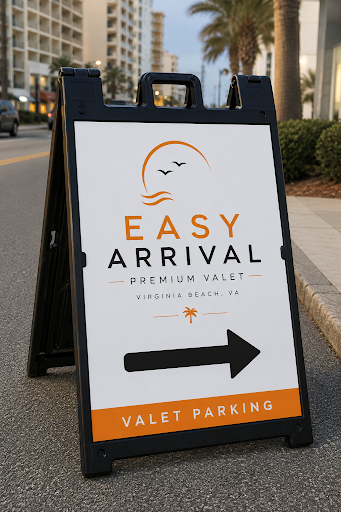 Easy Arrival Premium Valet parking direction sign