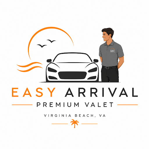 Easy Arrival valet attendant beside a guest vehicle